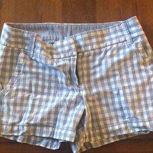 J crew blue checkered shorts